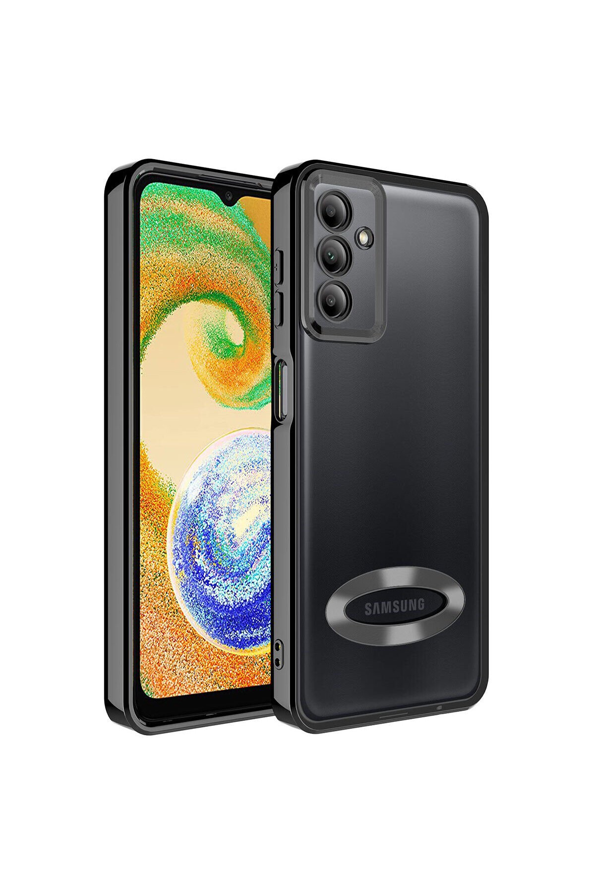 Galaxy A54 Kılıf Kamera Korumalı Logo Gösteren BSAY Omega Kapak - Derin Mor Siyah