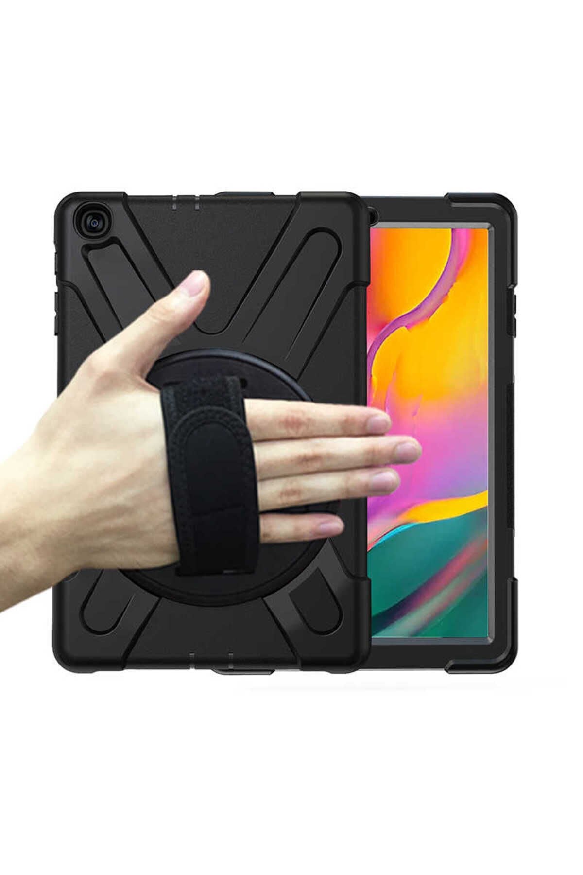 iPad Pro 10.5 (7.Nesil) - Uyumlu Uyumlu TKNC Defender Tablet Silikon-Siyah Siyah