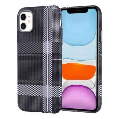 iPhone 11 Kılıf M-safe Şarj Özellikli Karbon Fiber Görünümlü Zore Nekst Kılıf Gold