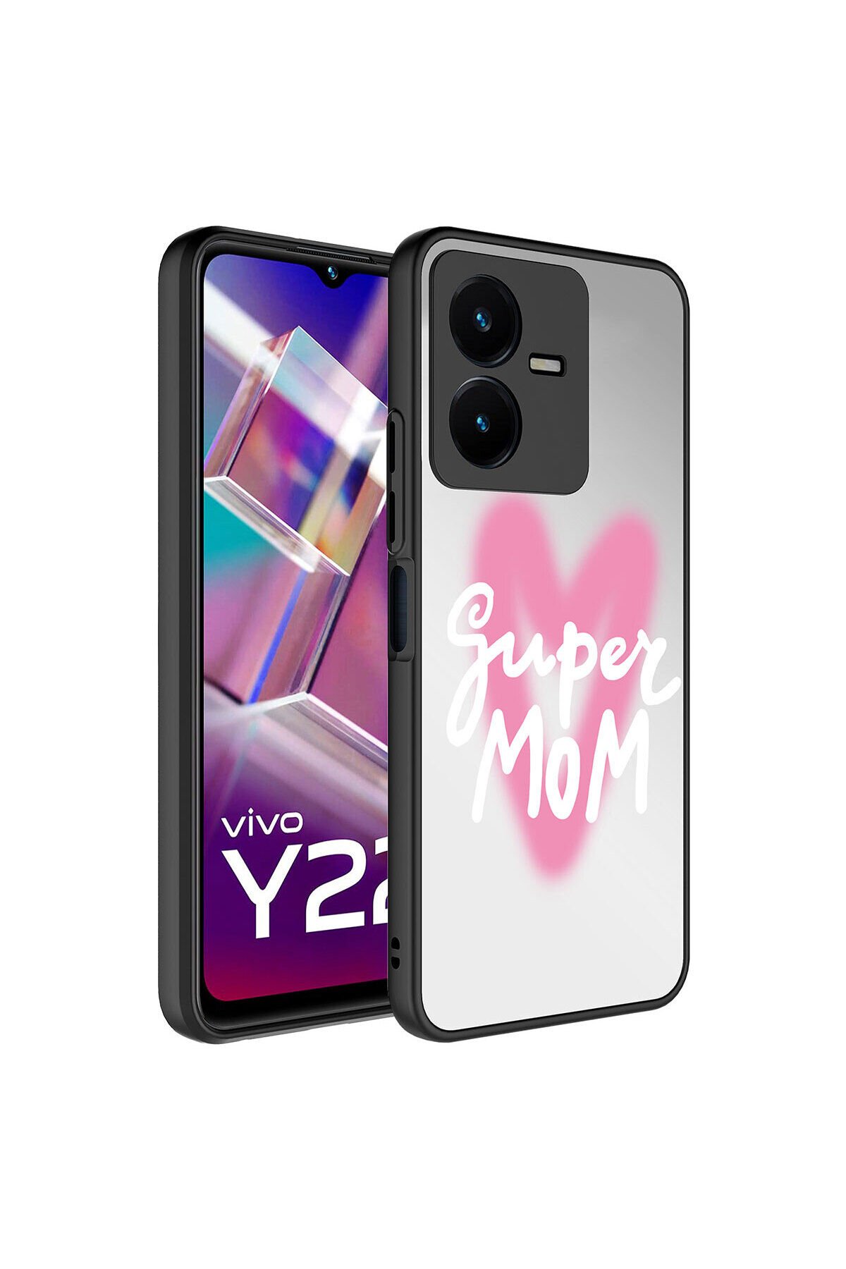 Vivo Y35 Kılıf Aynalı Desenli Kamera Korumalı Parlak BSAY Mirror Kapak - Süper Anne Süper Anne