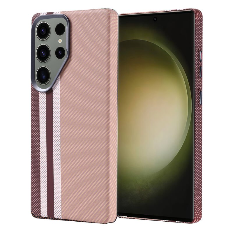 Galaxy S25 Ultra Kılıf M-safe Şarj Özellikli Karbon Fiber Görünümlü Zore Nekst Kılıf