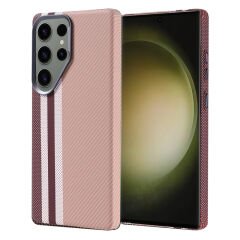 Galaxy S25 Ultra Kılıf M-safe Şarj Özellikli Karbon Fiber Görünümlü Zore Nekst Kılıf