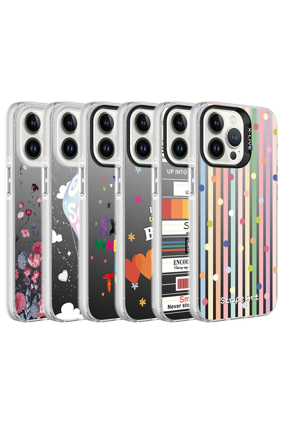 iPhone 13 Pro Uyumlu Desenli NXAR Silver Sert Kılıf-You You