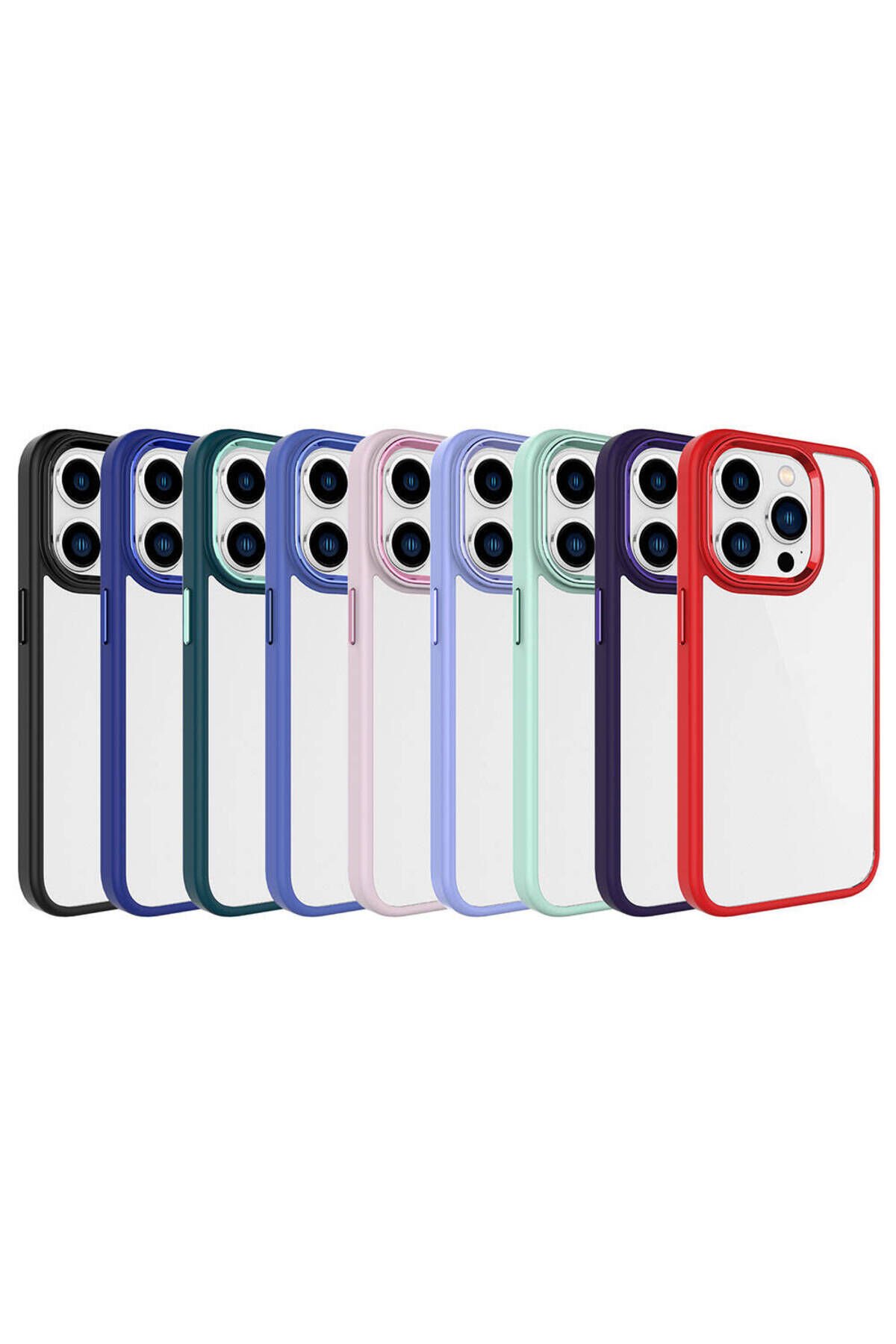 iPhone 15 Pro Max Uyumlu NXAR Krom Kılıf-Pembe Açık Pembe Açık