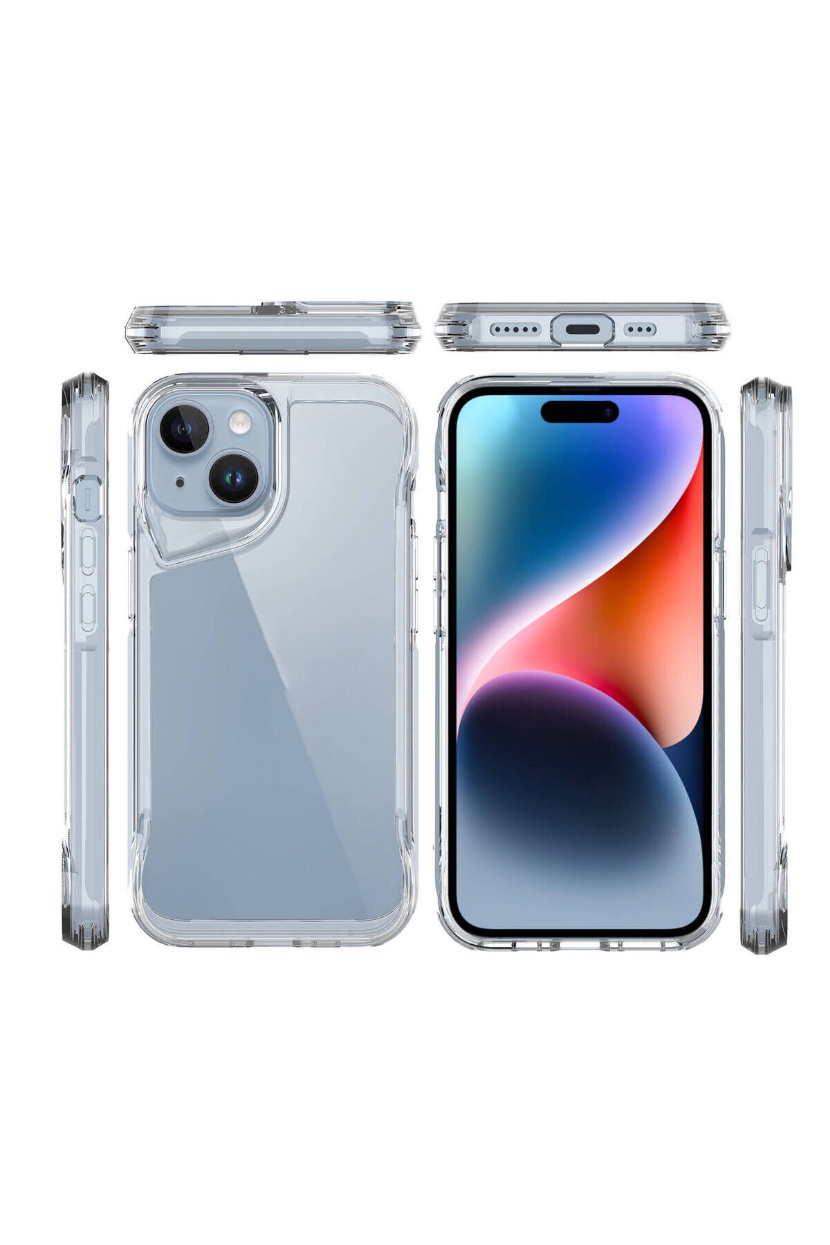 iPhone 15 Plus Uyumlu NXAR T-Max Kılıf-Renksiz Renksiz