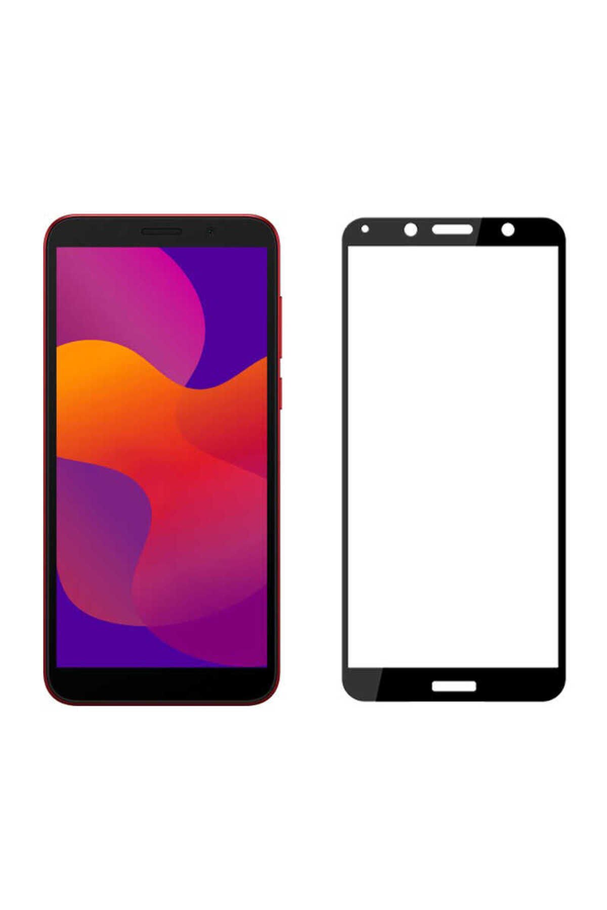 Huawei Y5P Kenarları Kırılmaya Dayanıklı Cam Ekran Koruyucu - Siyah