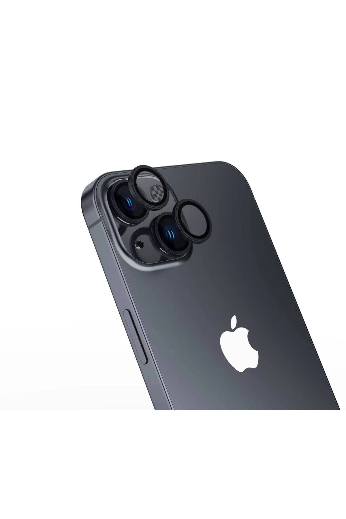iPhone 15 Plus Uyumlu BSAY CL-15 Parmak İzi Bırakmayan Anti-RefCLOive Kamera Koruyucu-Siy
