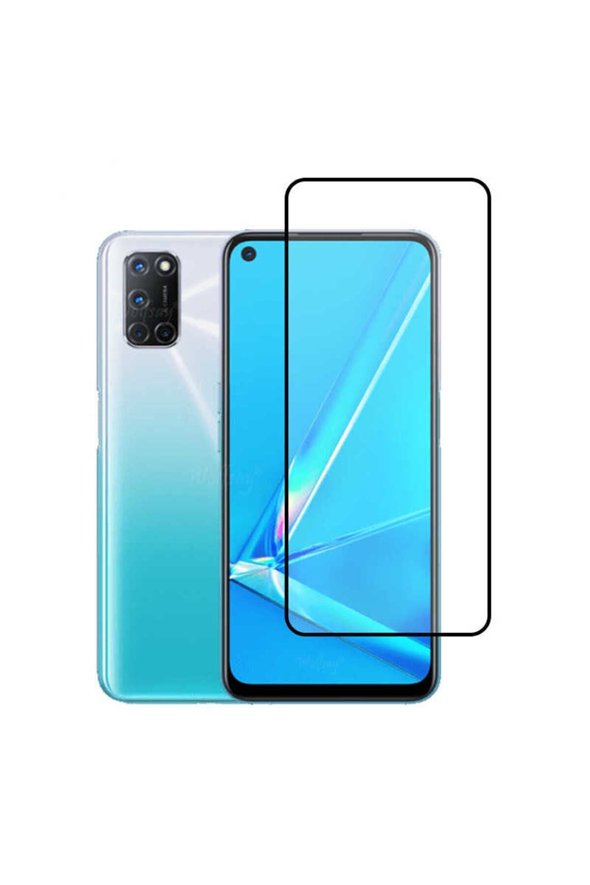 A92 Zore Kenarları Kırılmaya Dayanıklı Cam Ekran Koruyucu - Siyah