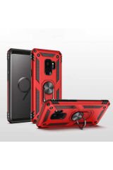 Galaxy S9 Kılıf BSAY Vega Kapak - Gri Kırmızı