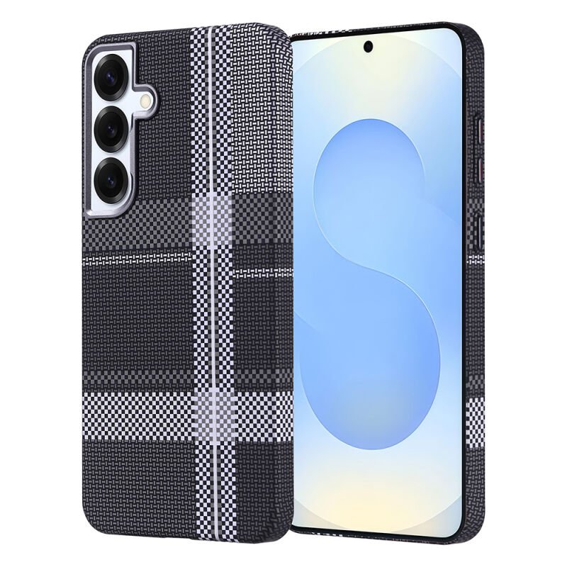 Galaxy S25 Plus Kılıf M-safe Şarj Özellikli Karbon Fiber Görünümlü Zore Nekst Kılıf Gri