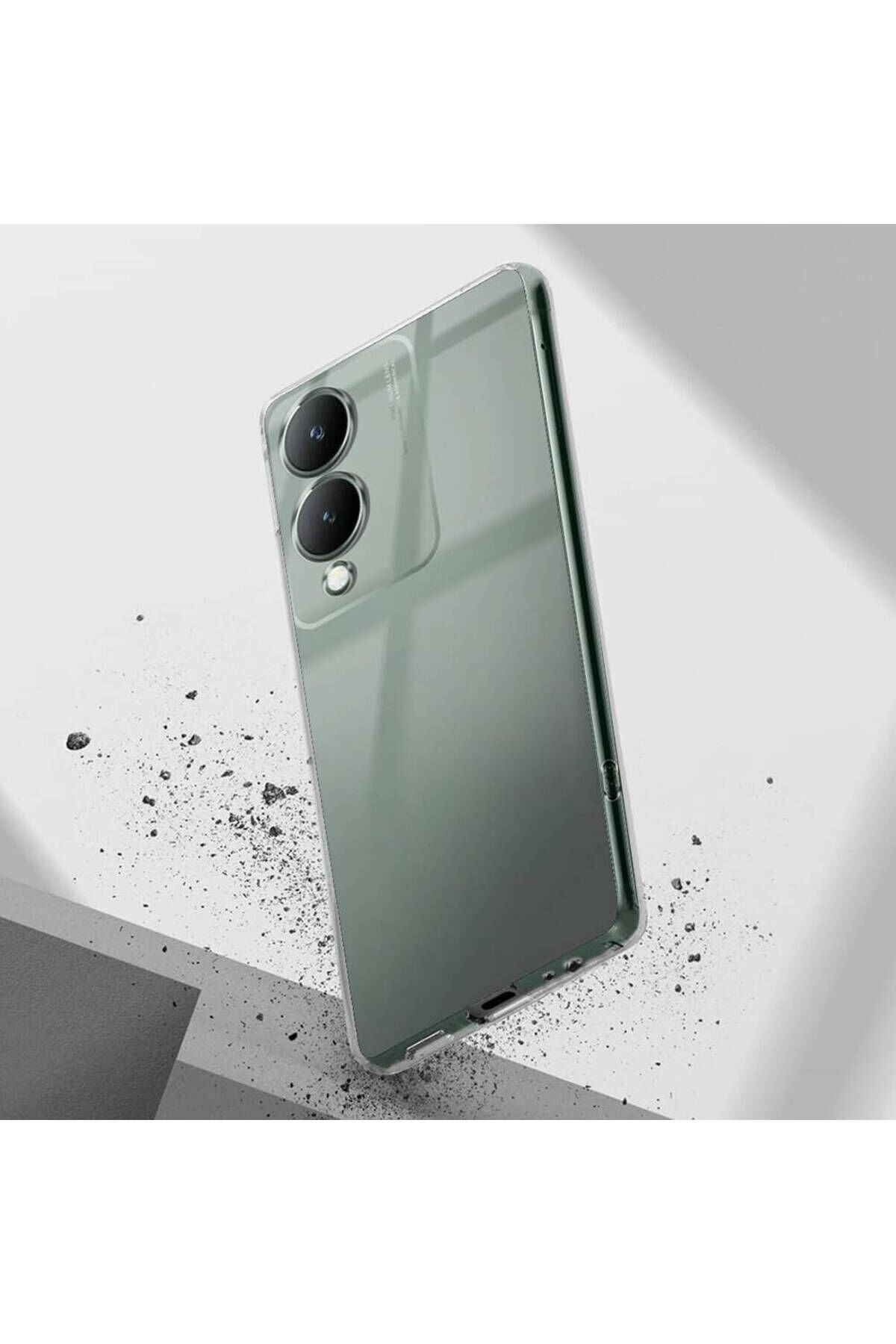 Vivo Y17S Uyumlu NXAR Süper Silikon Kılıf-Renksiz Renksiz