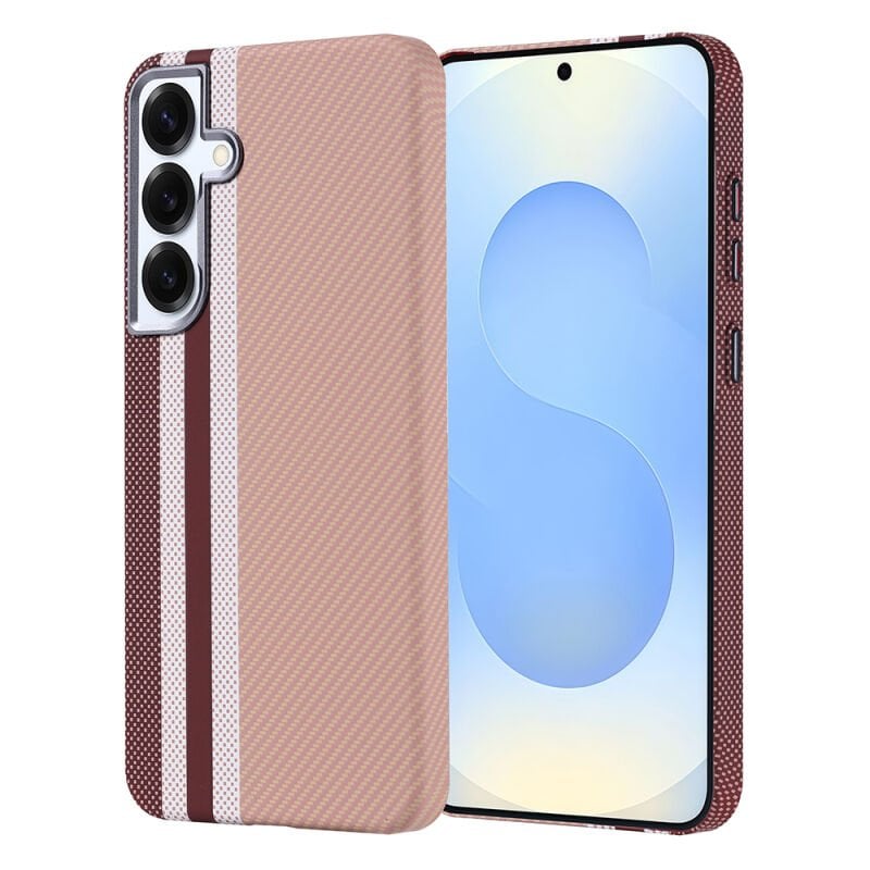 Galaxy S25 Plus Kılıf M-safe Şarj Özellikli Karbon Fiber Görünümlü Zore Nekst Kılıf Gold