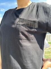 Siyah Zincir Detaylı T-shirt Siyah - L