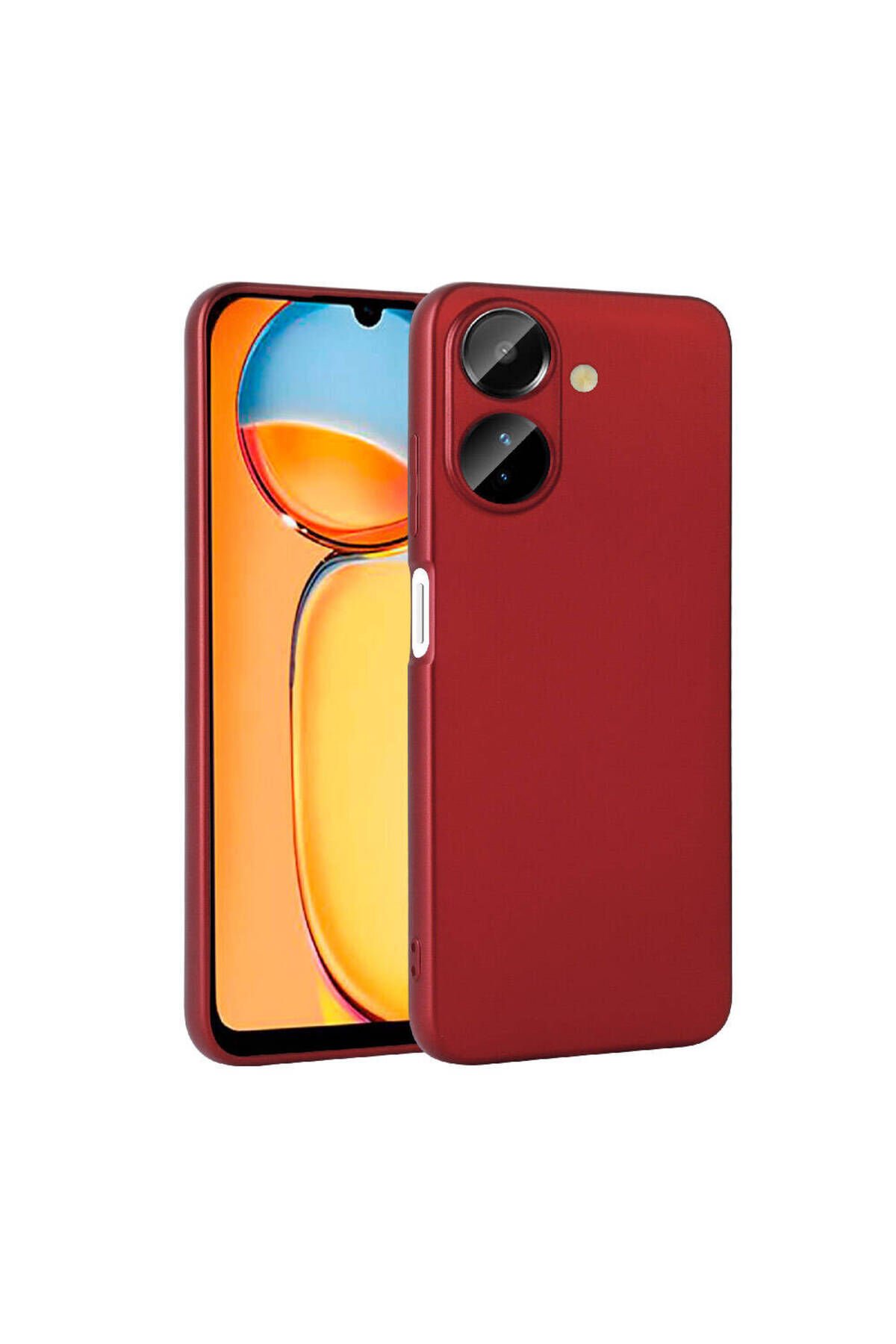 Poco C65 Kılıf NXAR Premier Silikon Kapak-Gold Kırmızı