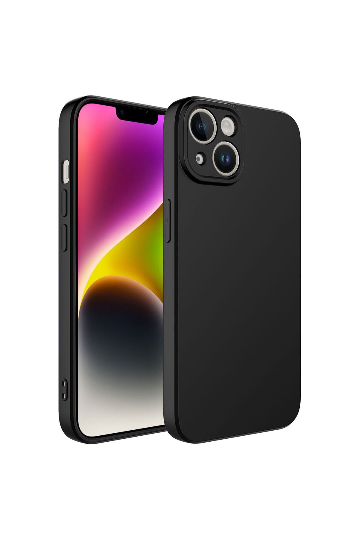 iPhone 14 Uyumlu BSAY Kamera Korumalı Mara Lansman Kılıf-Derin Mor Siyah