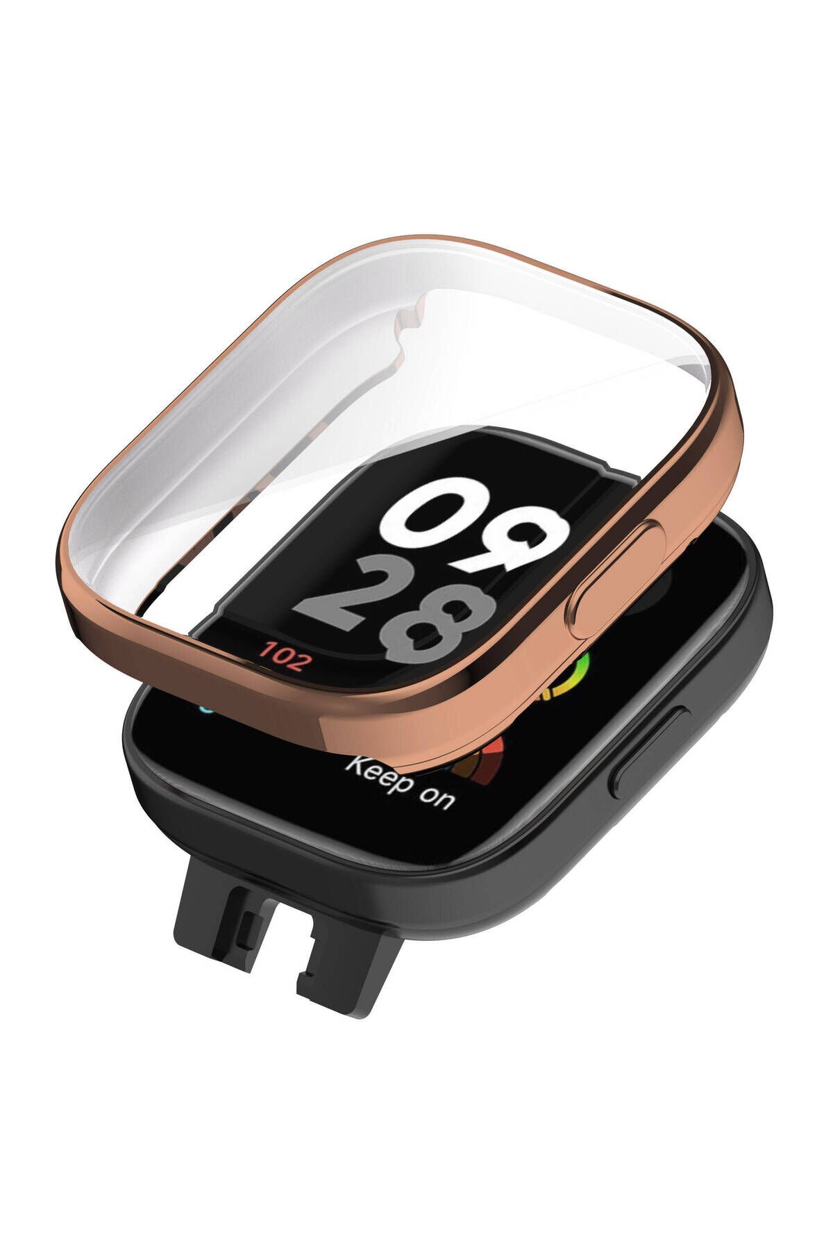 Redmi Watch 3 360 Derece Korumalı Kasa ve Ekran Koruyucu BSAY Watch Gard 30 - Rose Gold Altın