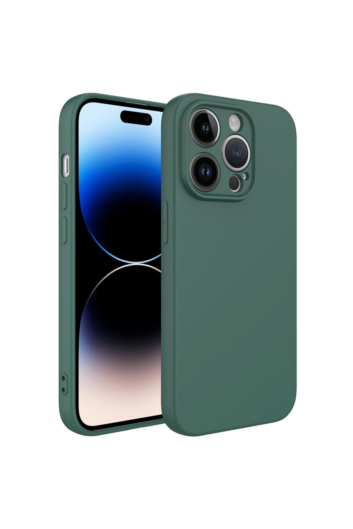 iPhone 14 Pro Uyumlu BSAY Kamera Korumalı Mara Lansman Kılıf-Koyu Yeşil Koyu Yeşil
