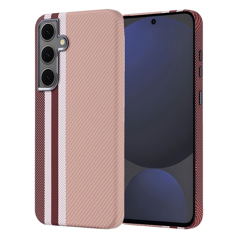 Galaxy S24 FE Kılıf M-safe Şarj Özellikli Karbon Fiber Görünümlü Zore Nekst Kılıf Gri