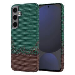 Galaxy S24 FE Kılıf M-safe Şarj Özellikli Karbon Fiber Görünümlü Zore Nekst Kılıf Yeşil