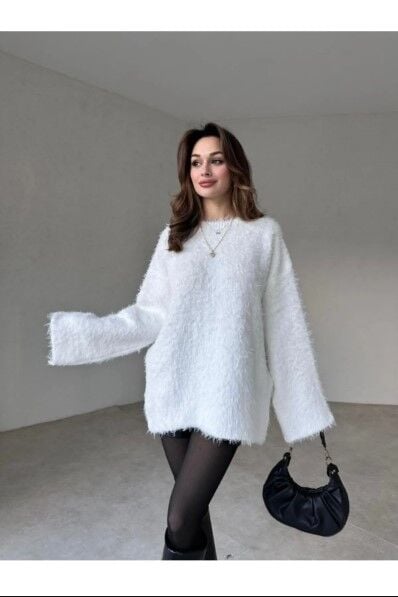 Yumuşak Dokulu Kazak Beyaz - STD