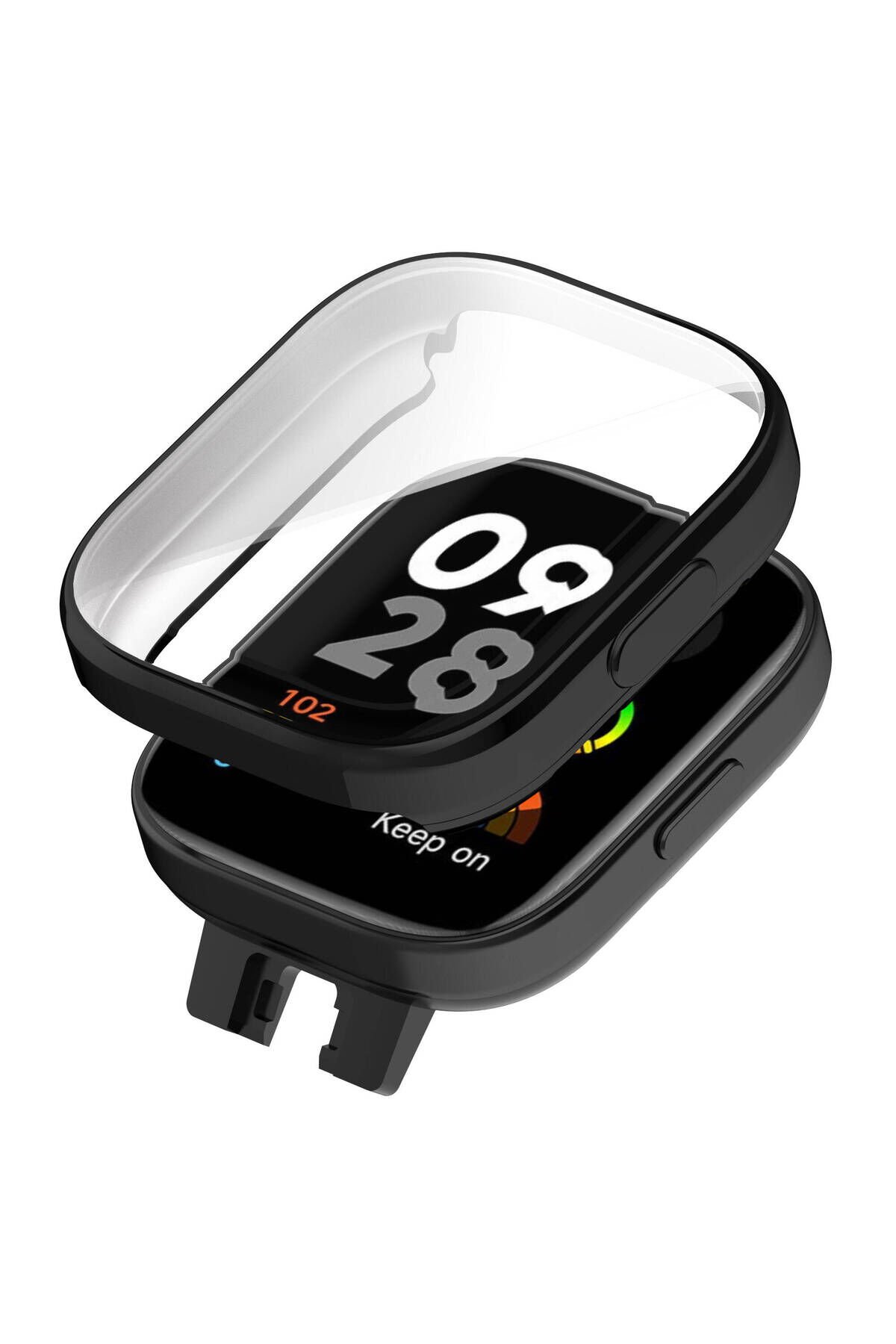 Redmi Watch 3 360 Derece Korumalı Kasa ve Ekran Koruyucu BSAY Watch Gard 30 - Rose Gold Siyah