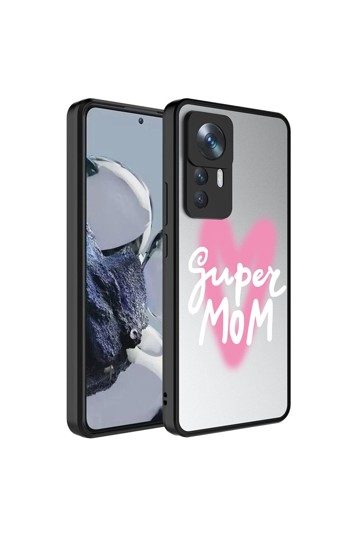 Mi 12T Pro Kılıf Aynalı Desenli Kamera Korumalı Parlak BSAY Mirror Kapak - Ayna Süper Anne