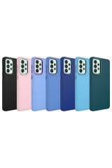 Galaxy A53 5G Kılıf Metal Çerçeve ve Buton Tasarımlı Silikon GZST Luna Kapak - Lila Lavendery Gray