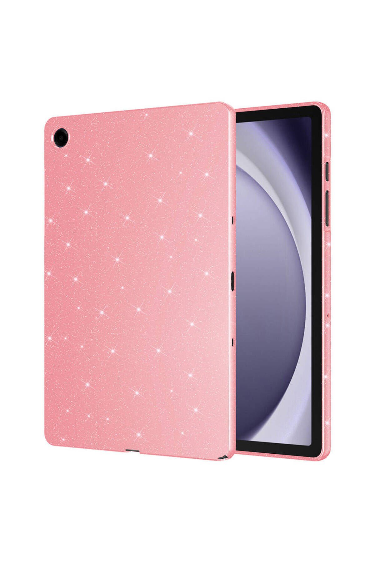 Galaxy Tab S9 Simli Parlak Görünümlü Uyumlu BSAY Tablet Koton Kılıf-Gümüş Pembe