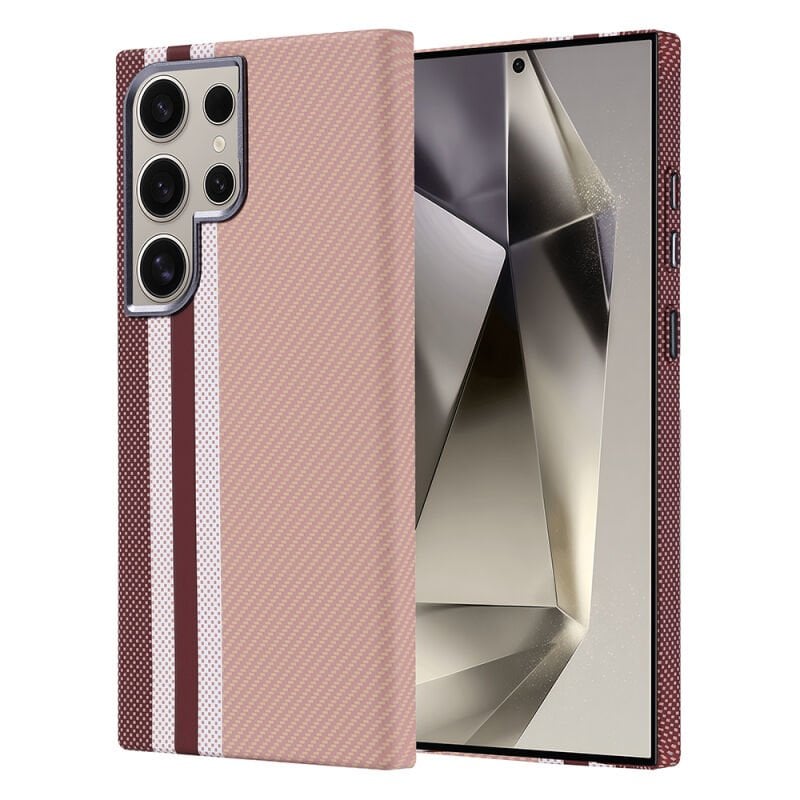 Galaxy S24 Ultra Kılıf M-safe Şarj Özellikli Karbon Fiber Görünümlü Zore Nekst Kılıf