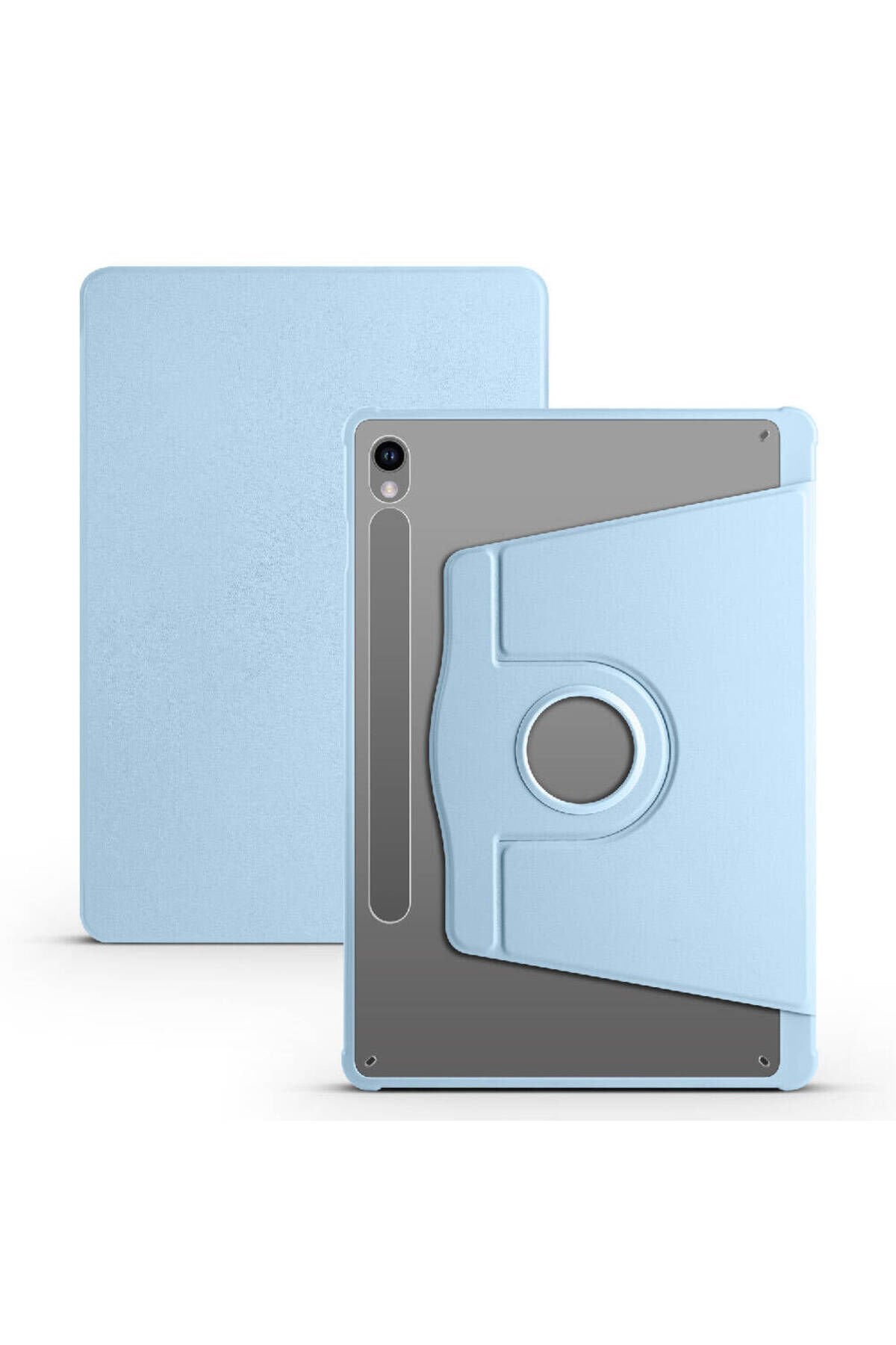 Galaxy Tab S9 Kılıf Uyumlu Termik Kalem Bölmeli Dönebilen Standlı Kılıf-Mavi Mavi