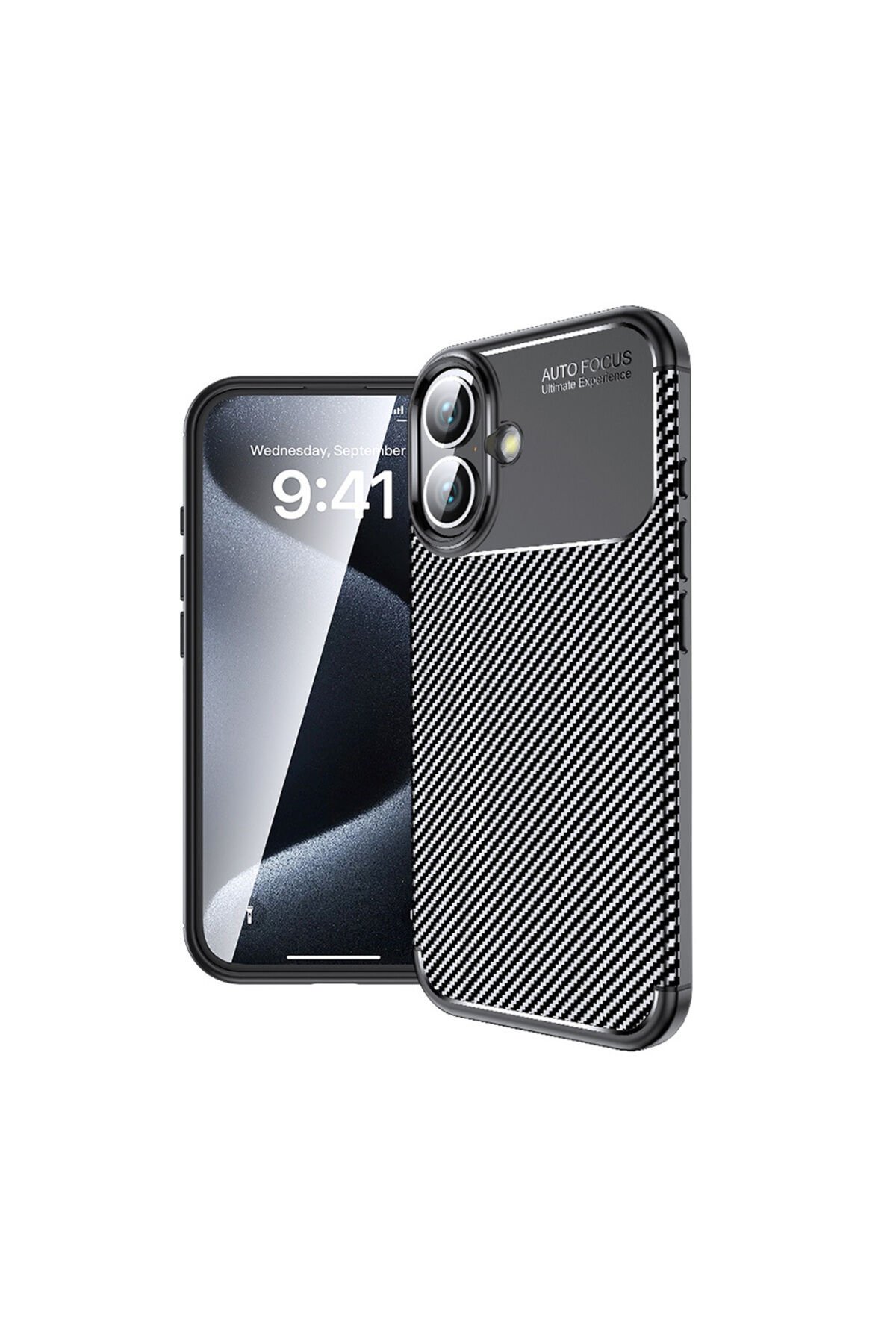 iPhone 16 Plus Uyumlu NXAR Negro Silikon Kapak-Siyah Siyah