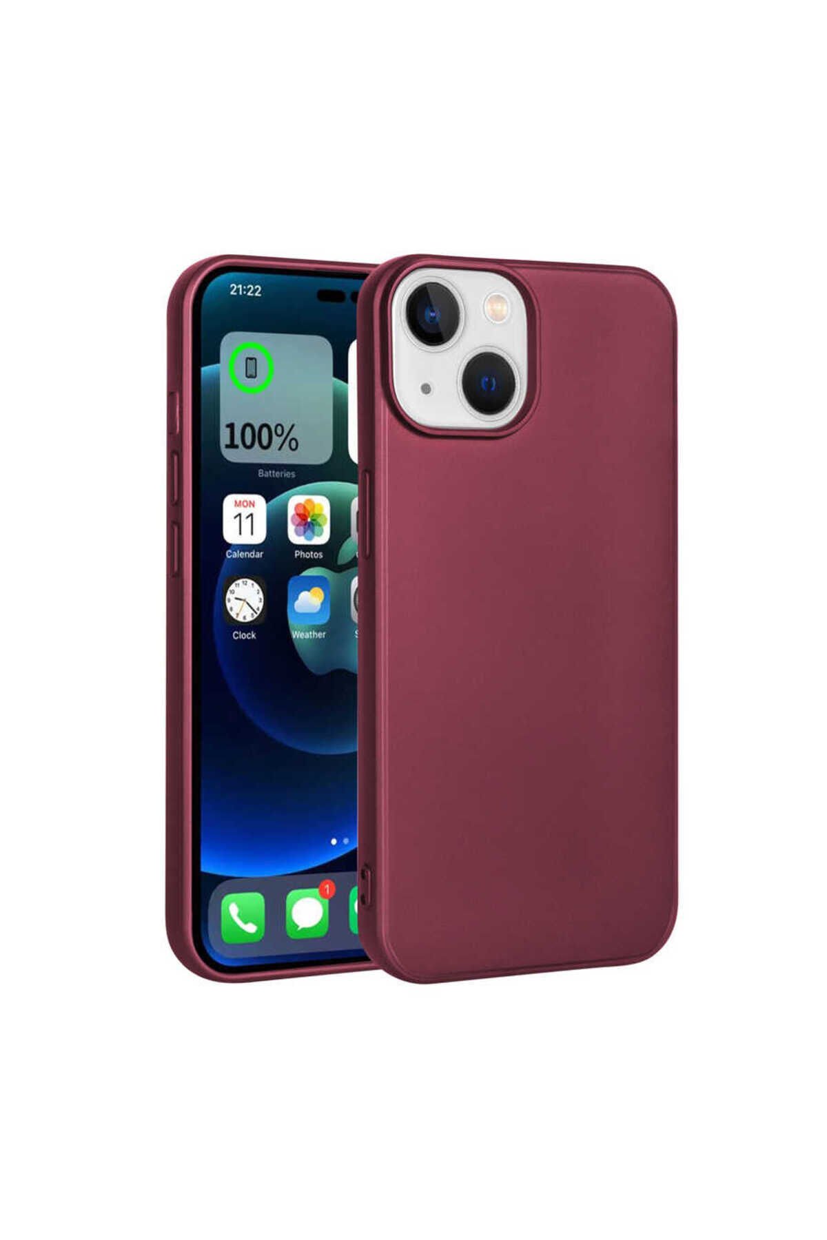 iPhone 14 Uyumlu BSAY Premier Silikon Kılıf-Rose Gold Mürdüm