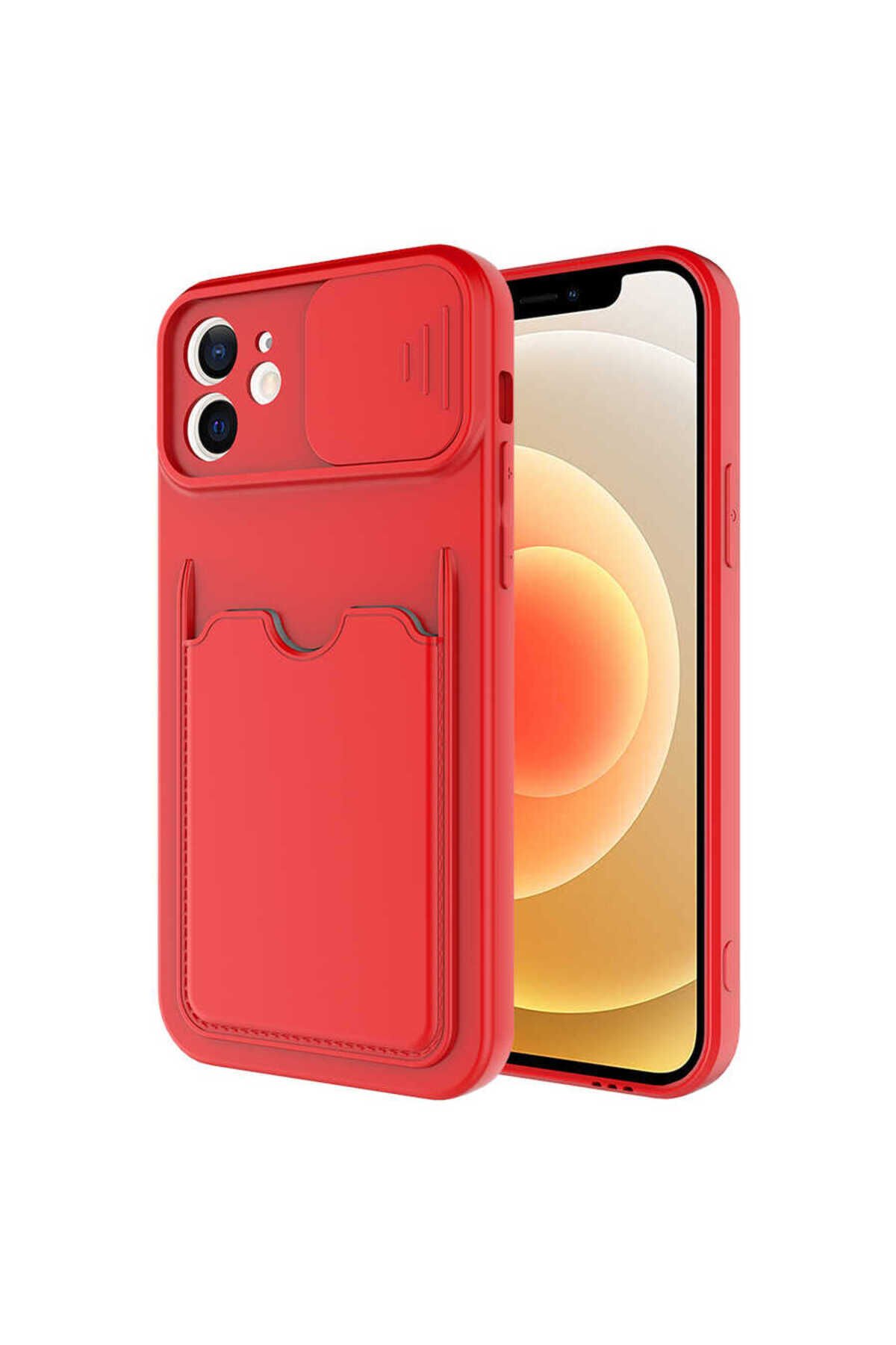 iPhone 12 Uyumlu BSAY Kartix Kılıf-Kırmızı