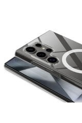 Galaxy S25 Ultra Uyumlu Kılıf Kamera Korumalı Magsafe Sert PC NXAR Porto Kapak-Şeffaf Şeffaf