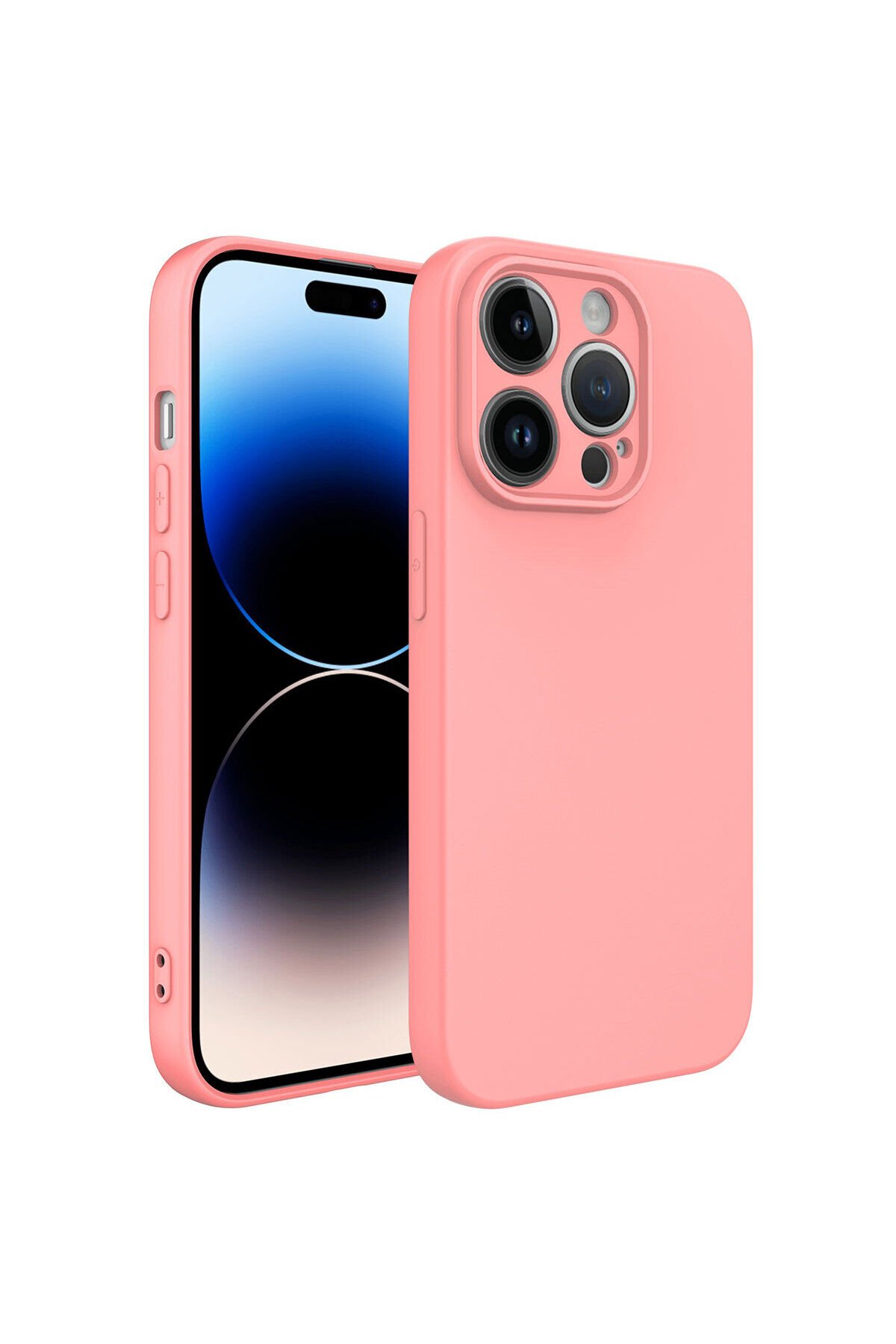 iPhone 14 Pro Uyumlu BSAY Kamera Korumalı Mara Lansman Kılıf-Koyu Yeşil Pembe