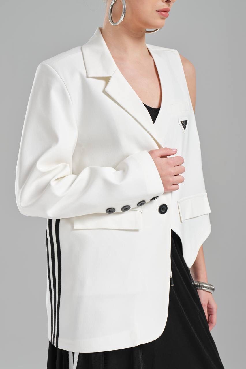 Özel Tasarım Beyaz Ceket Beyaz - L