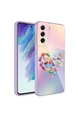 Galaxy S21 FE Uyumlu Kamera Korumalı Desenli Sert Silikon JoieCreatif Epoksi Kılıf-NO1 No1