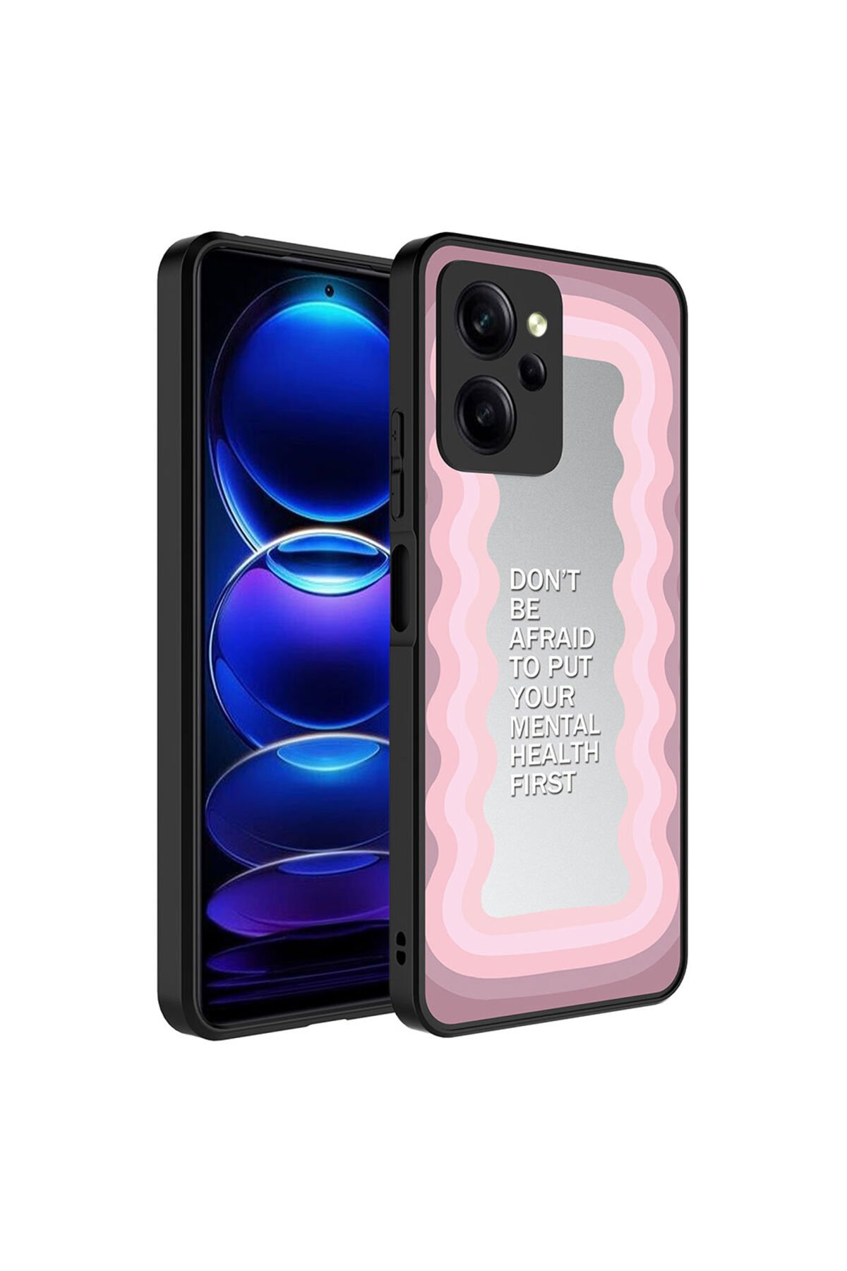 Poco X5 Pro Kılıf Aynalı Desenli Kamera Korumalı Parlak BSAY Mirror Kapak - Kalp Ayna