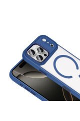 iPhone 17 Pro Max Kılıf Wireless Şarj Özellikli BSAY Krom M-safe Silikon Kapak - Siyah Altın
