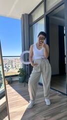 Pileli Pantolon Siyah - S