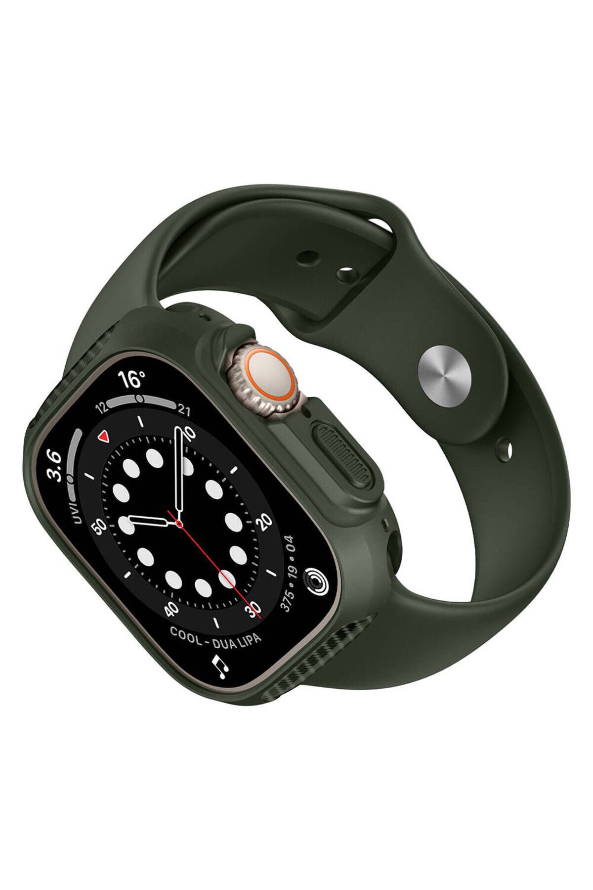 Watch Ultra 49mm Silikon TPU Kasa Koruyucu BSAY Watch Gard 31 - Yeşil Siyah