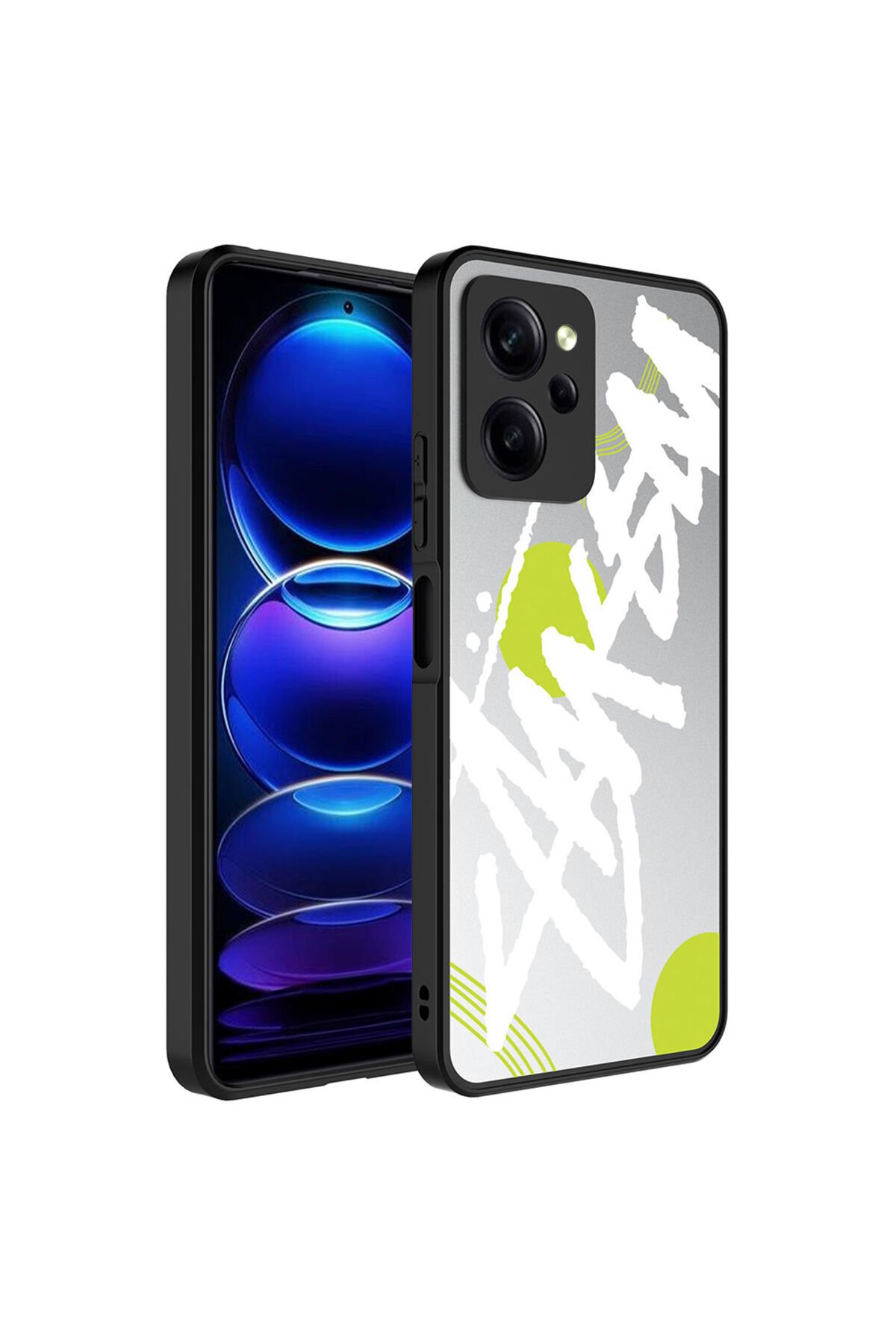 Poco X5 Pro Kılıf Aynalı Desenli Kamera Korumalı Parlak BSAY Mirror Kapak - Kalp Yazı