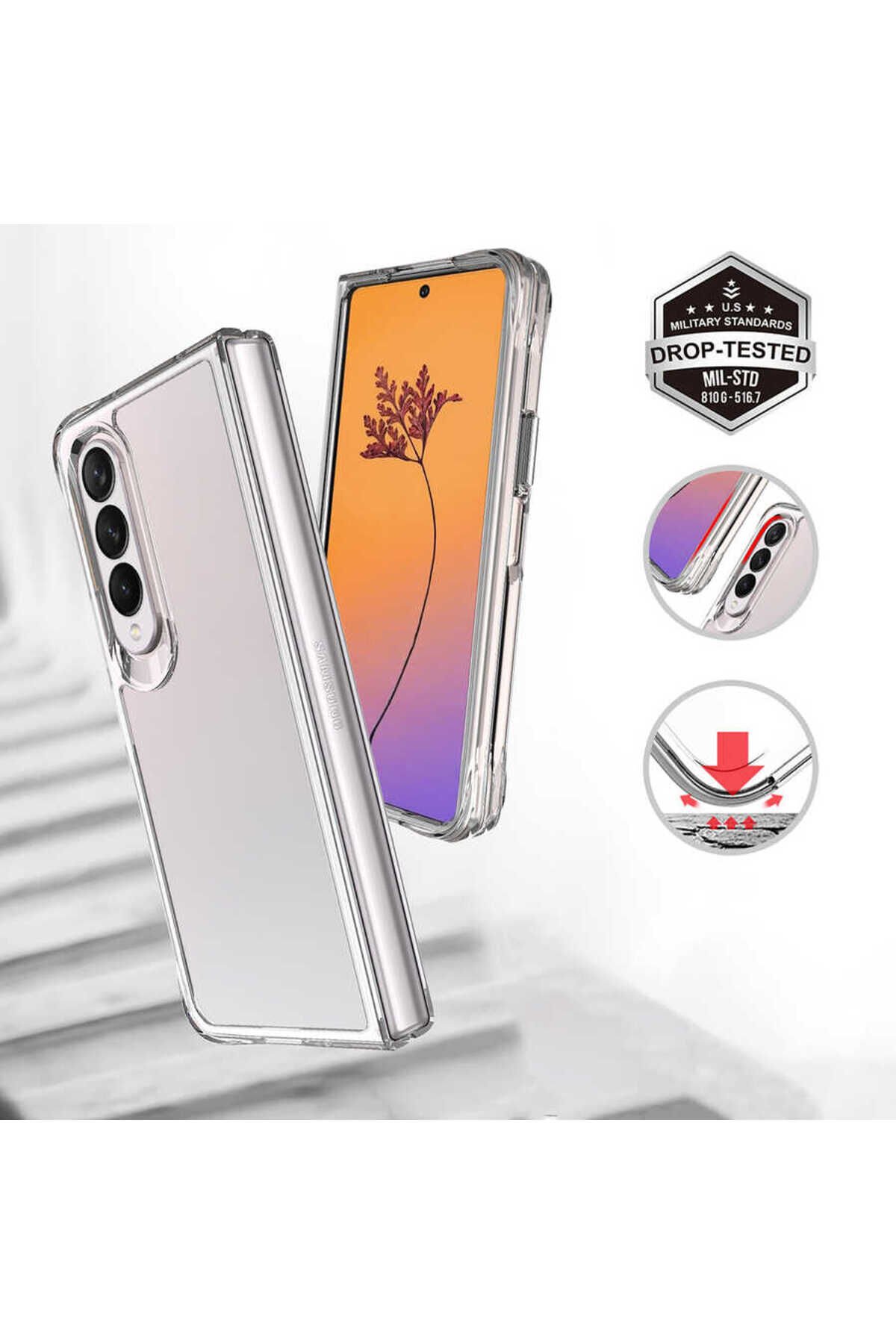 Galaxy Z Fold 4 Uyumlu OYO Vonn Kılıf-Renksiz Renksiz