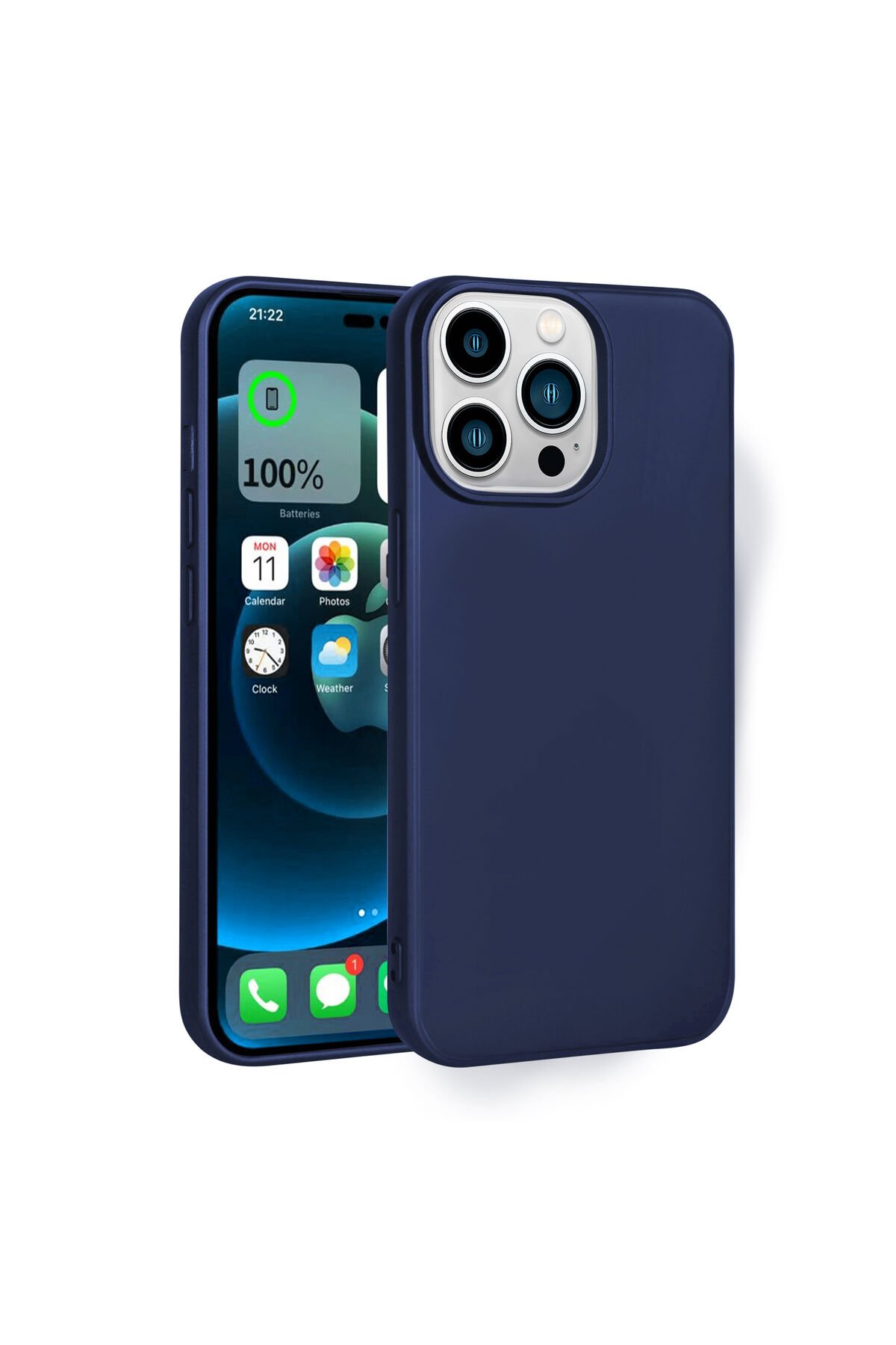 iPhone 14 Pro Uyumlu BSAY Premier Silikon Kılıf-Rose Gold Lacivert