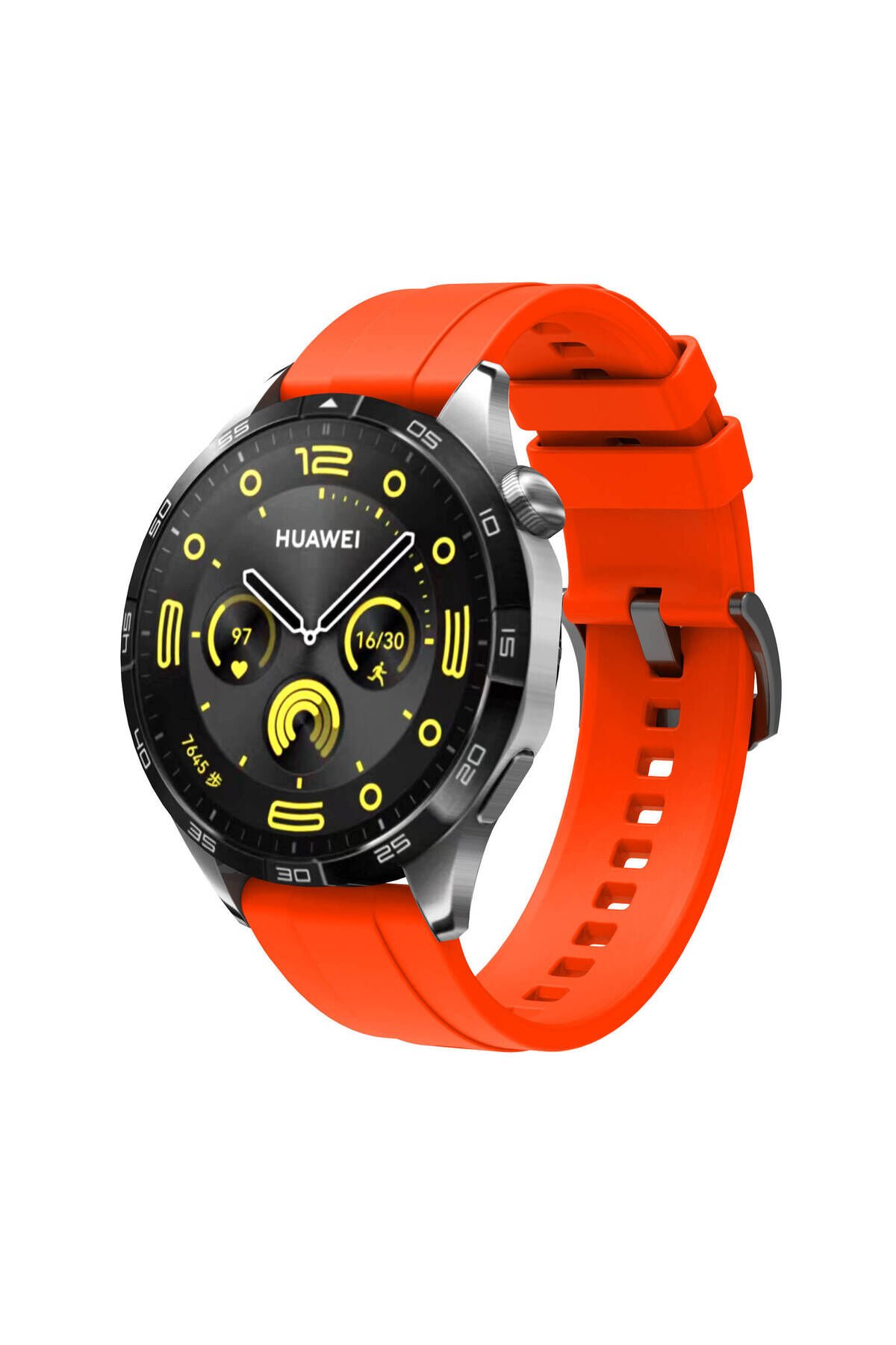 Huawei GT4 22mm Uyumlu BSAY- KRD-95 Silikon Kordon-Gri Kırmızı