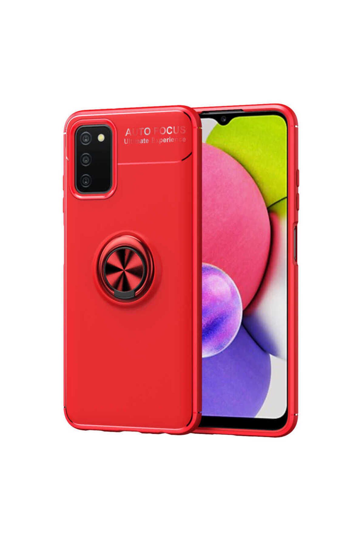 Galaxy A03s Kılıf BSAY Ravel Silikon Kapak - Siyah-Kırmızı Kırmızı