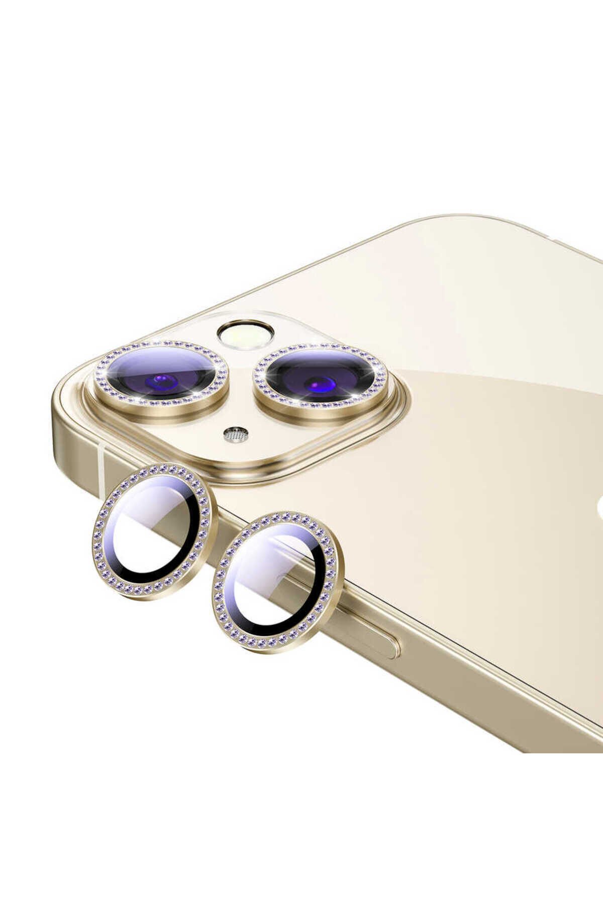 iPhone 13 Uyumlu BSAY CL-06 Kamera Koruyucu-Gold Gold