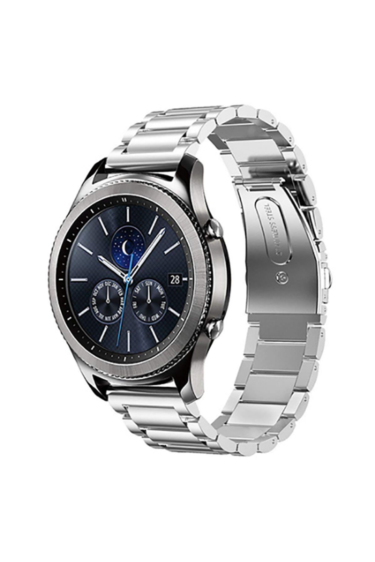 Gear S2 (20mm) Uyumlu KRD-04 Metal BSAY Kordon-Gümüş