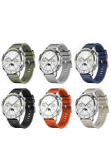 Huawei GT2 46mm Uyumlu BSAY- KRD-102 22mm Silikon Kordon-Siyah Gri