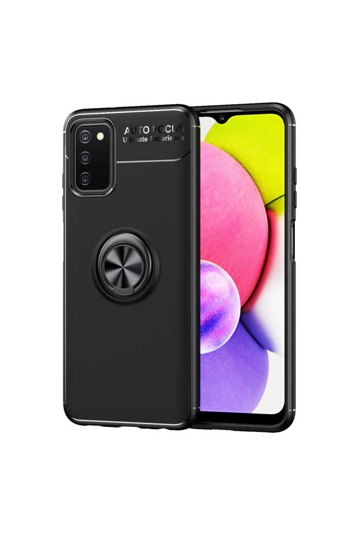 Galaxy A03s Kılıf BSAY Ravel Silikon Kapak - Siyah-Kırmızı Siyah